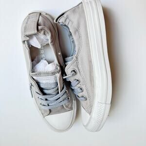 Converse Chuck Taylor All Star Shoreline Gray & White Low Top Slip On Shoes 6
